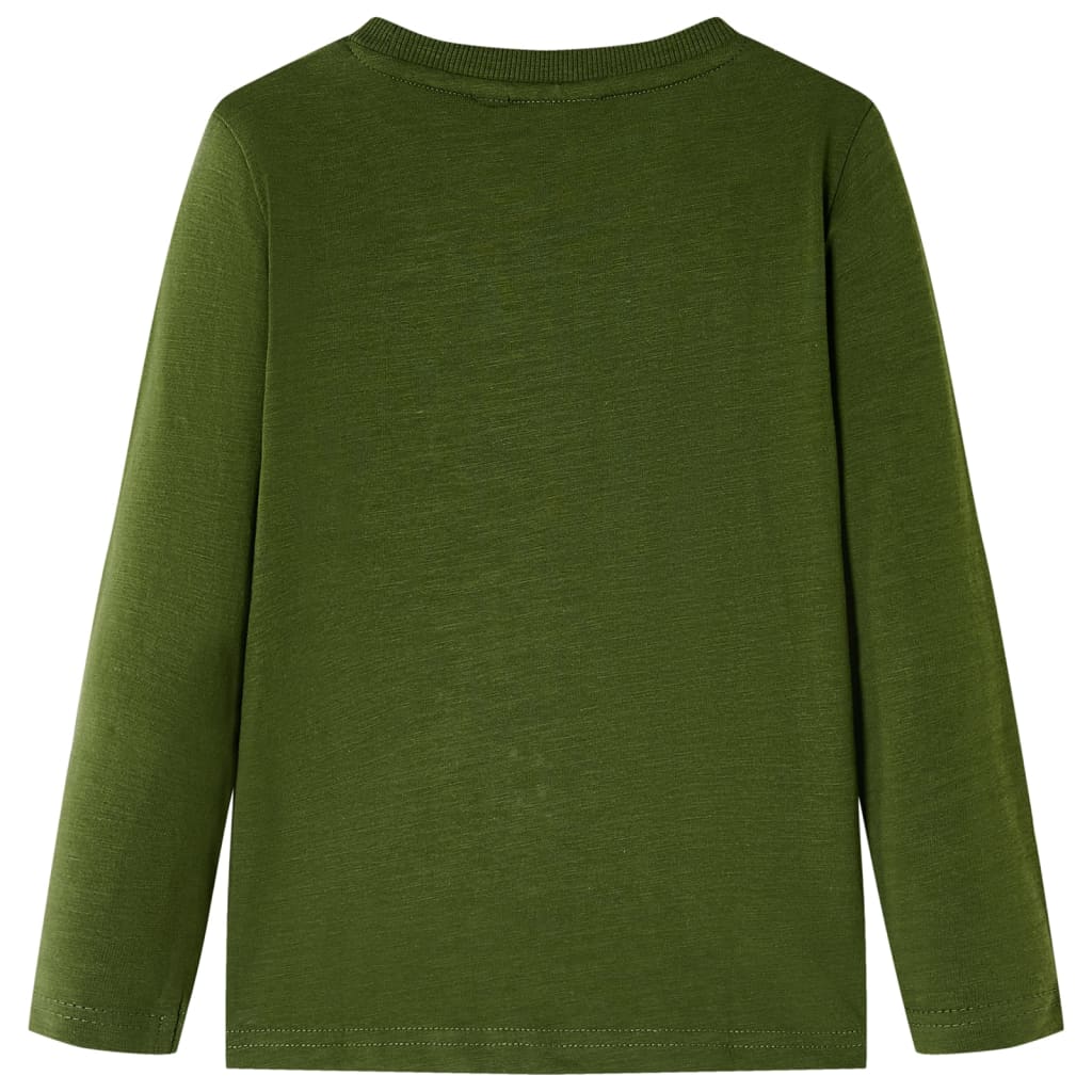 Kinder-Langarmshirt Dunkles Khaki 140