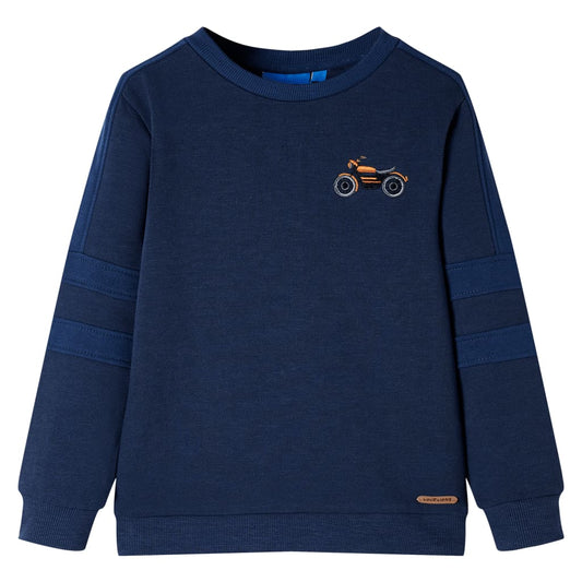 Kinder-Sweatshirt Marineblau Melange 128