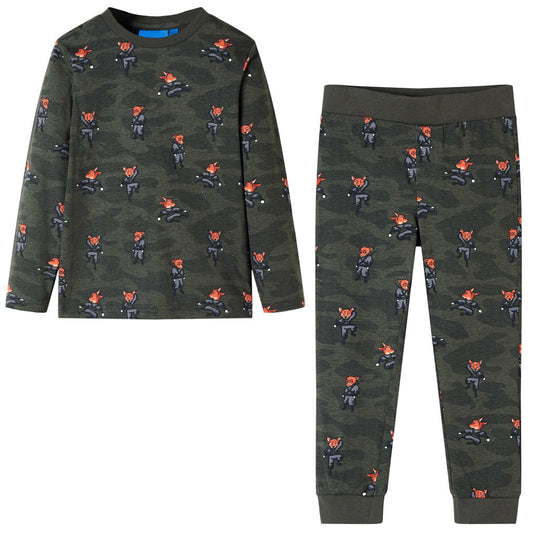 Kinderpyjama mit Langen Ärmeln Khaki 92