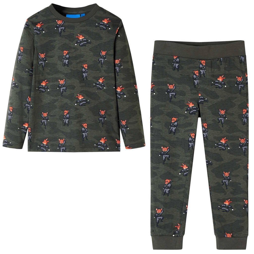 Kinderpyjama mit Langen Ärmeln Khaki 116