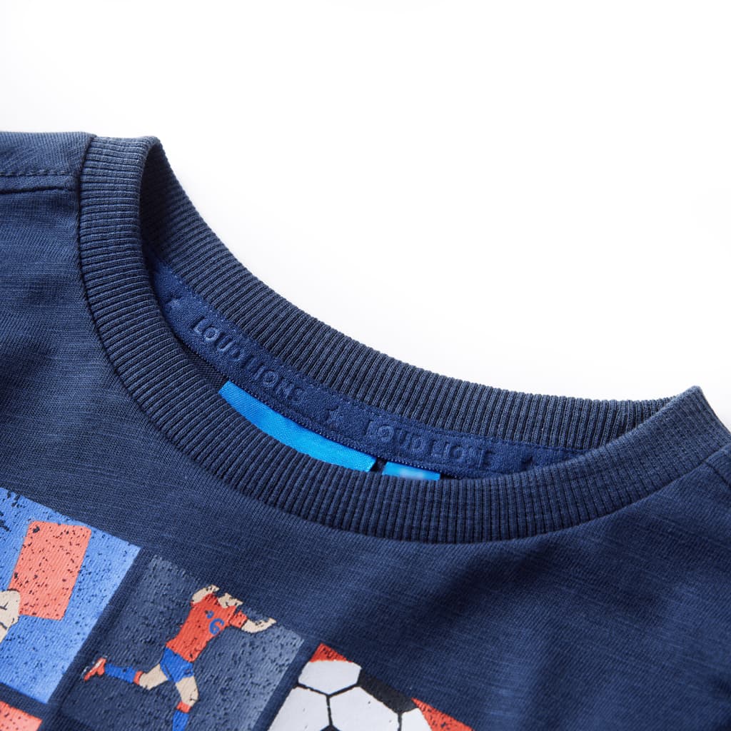 Kinder-Langarmshirt Marineblau Melange 116