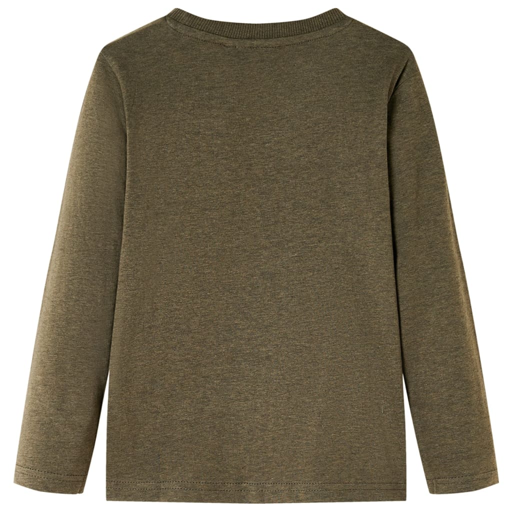 Kinder-Langarmshirt Khaki Melange 104