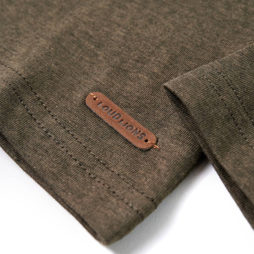 Kinder-Langarmshirt Khaki Melange 128