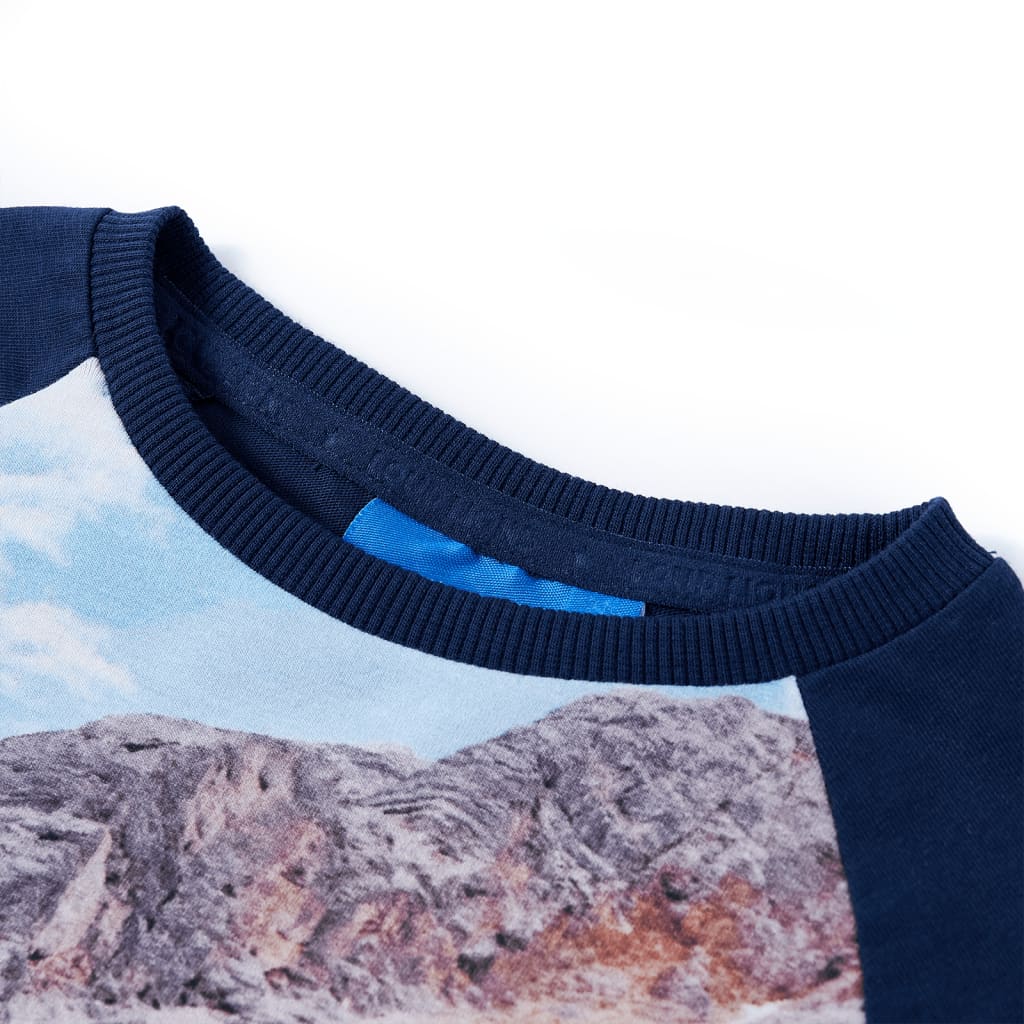 Kinder-Langarmshirt Marineblau 104
