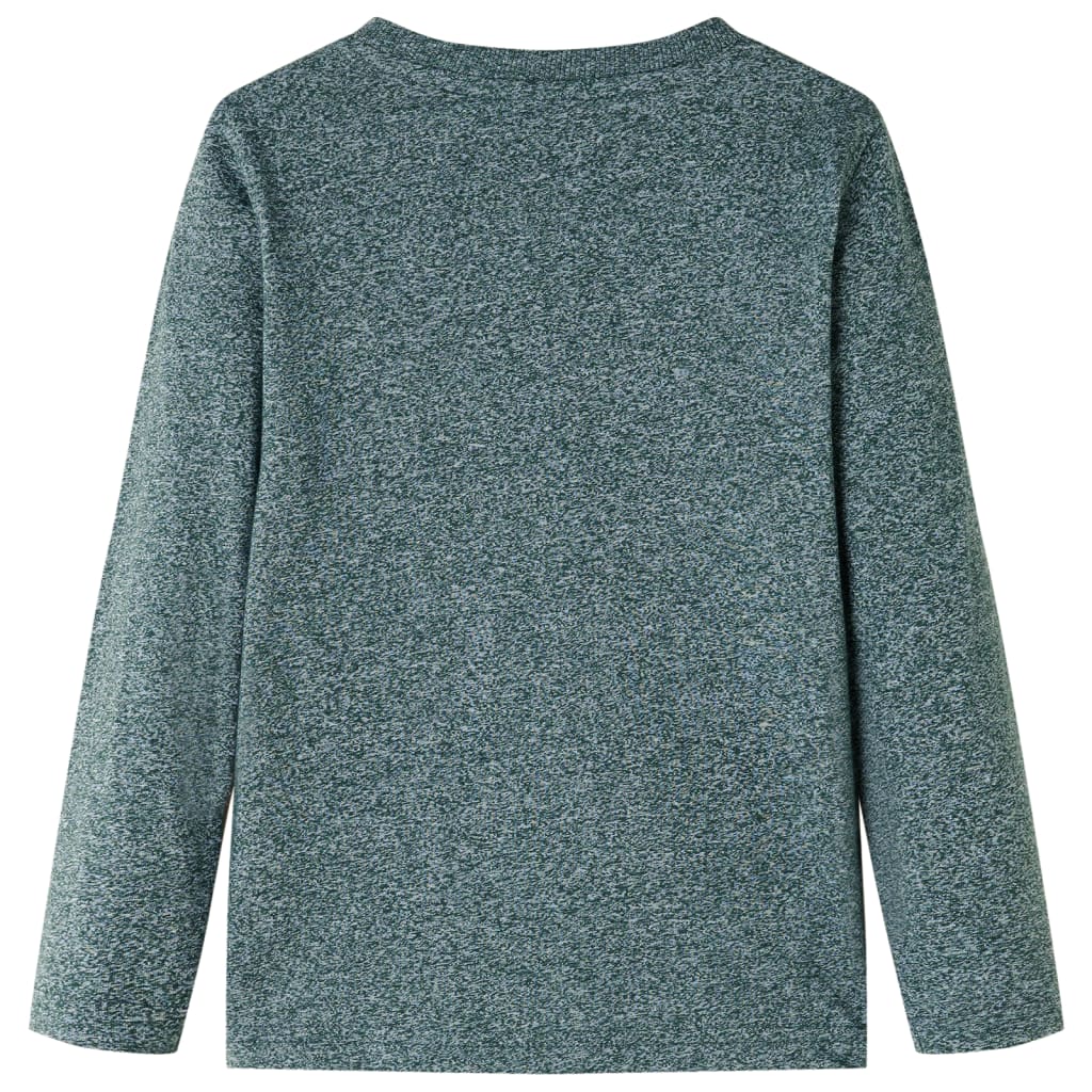 Kinder-Langarmshirt Dunkelgrün Melange 116