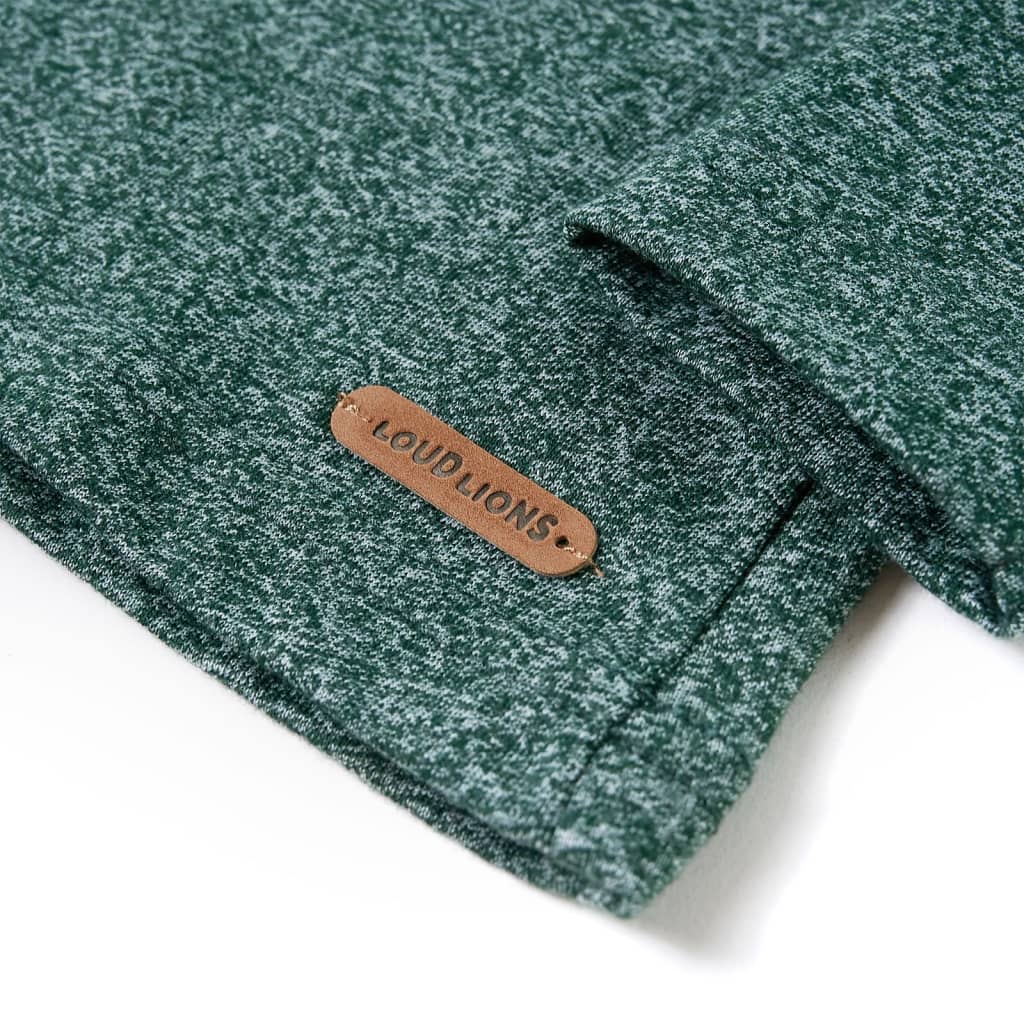Kinder-Langarmshirt Dunkelgrün Melange 116