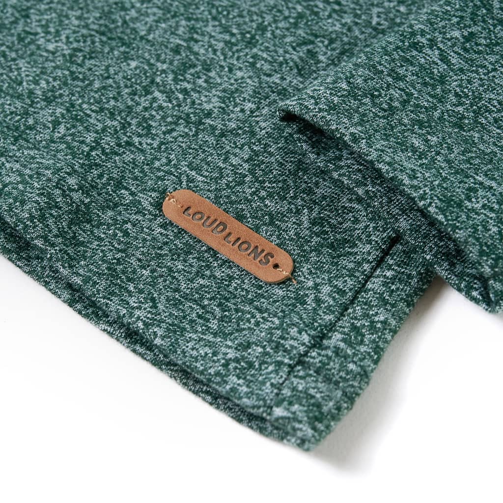 Kinder-Langarmshirt Dunkelgrün Melange 140
