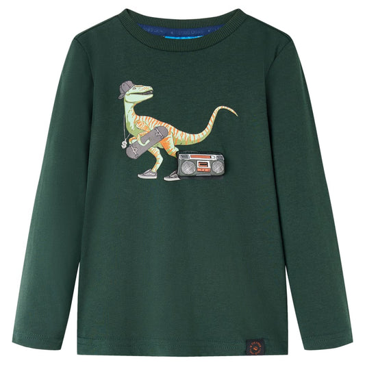 Kinder-Langarmshirt Dunkelgrün 104