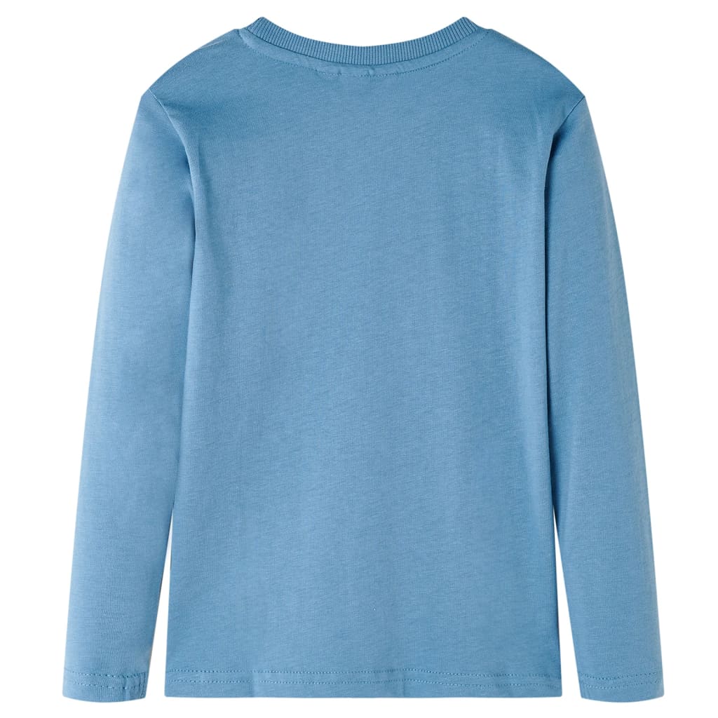 Kinder-Langarmshirt Mittelblau 104