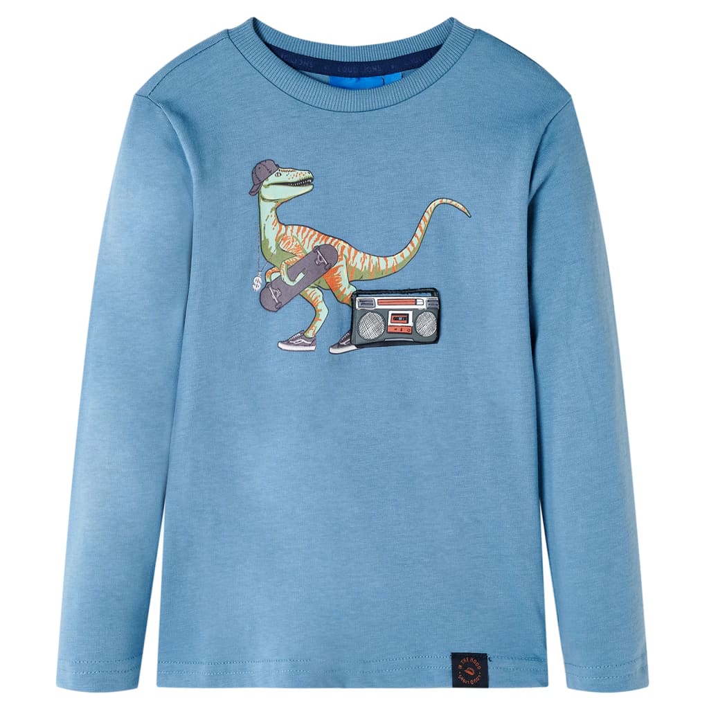 Kinder-Langarmshirt Mittelblau 116