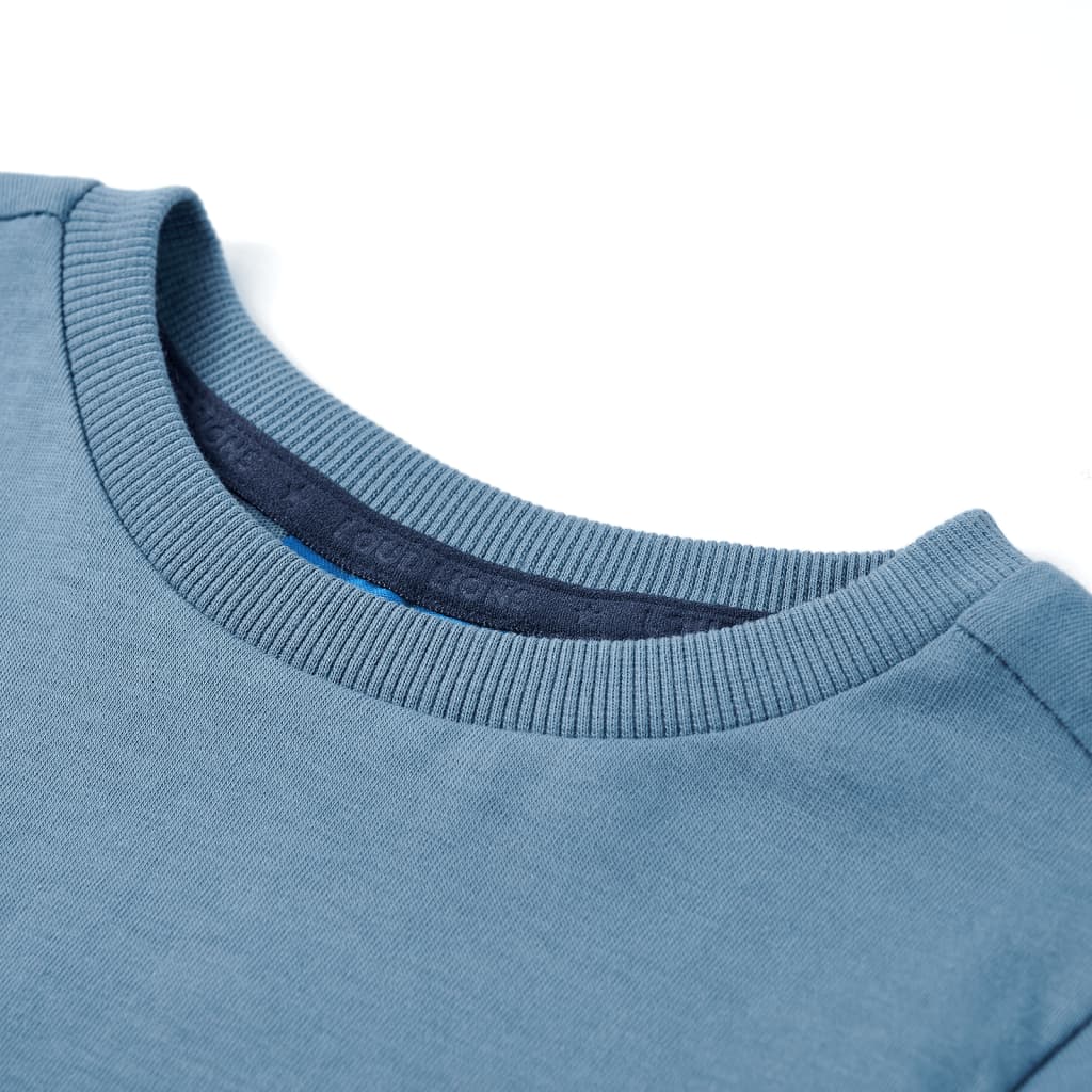 Kinder-Langarmshirt Mittelblau 116