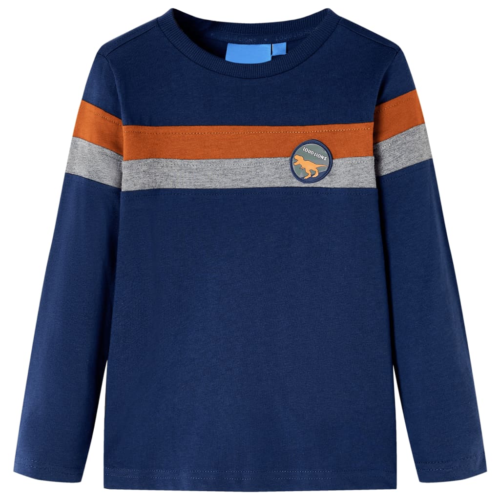 Kinder-Langarmshirt Marineblau 128