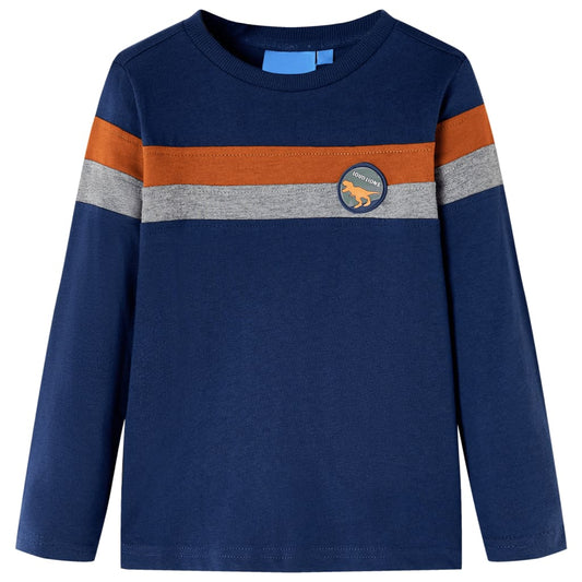 Kinder-Langarmshirt Marineblau 128