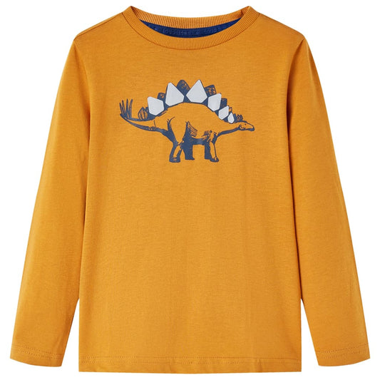 Kinder-Langarmshirt Dunkles Ocker 116