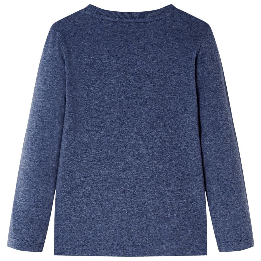 Kinder-Langarmshirt Dunkelblau Melange 128