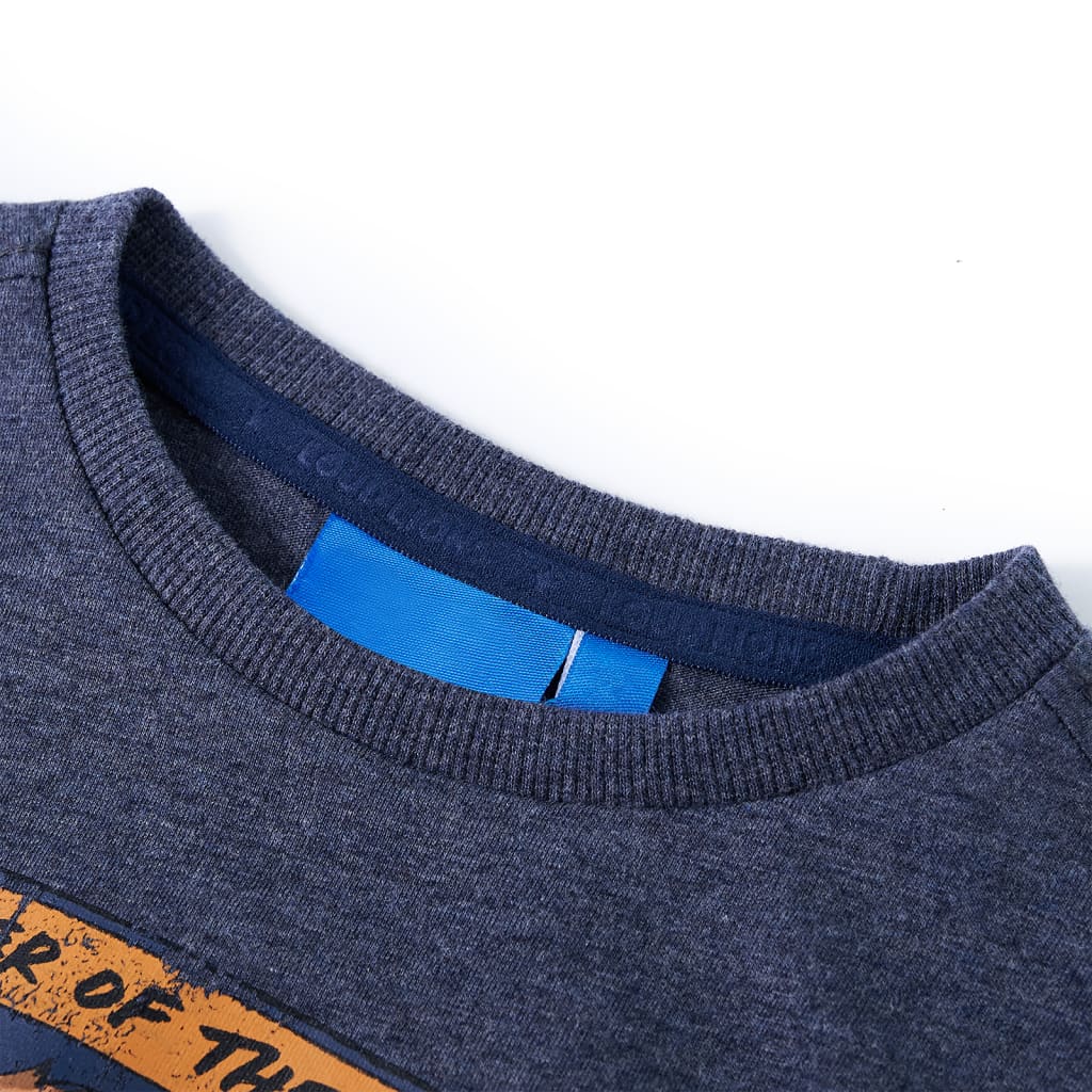 Kinder-Langarmshirt Dunkelblau Melange 128
