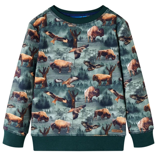 Kinder-Sweatshirt Dunkelgrün 128