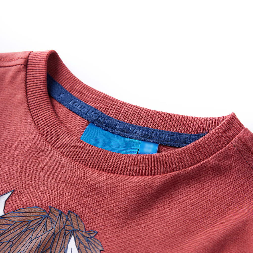 Kinder-Langarmshirt Dunkelrot 92