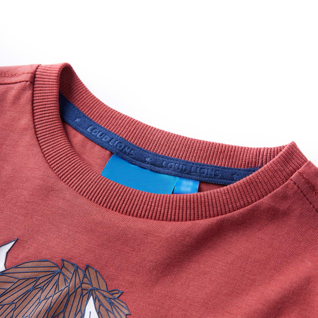 Kinder-Langarmshirt Dunkelrot 140