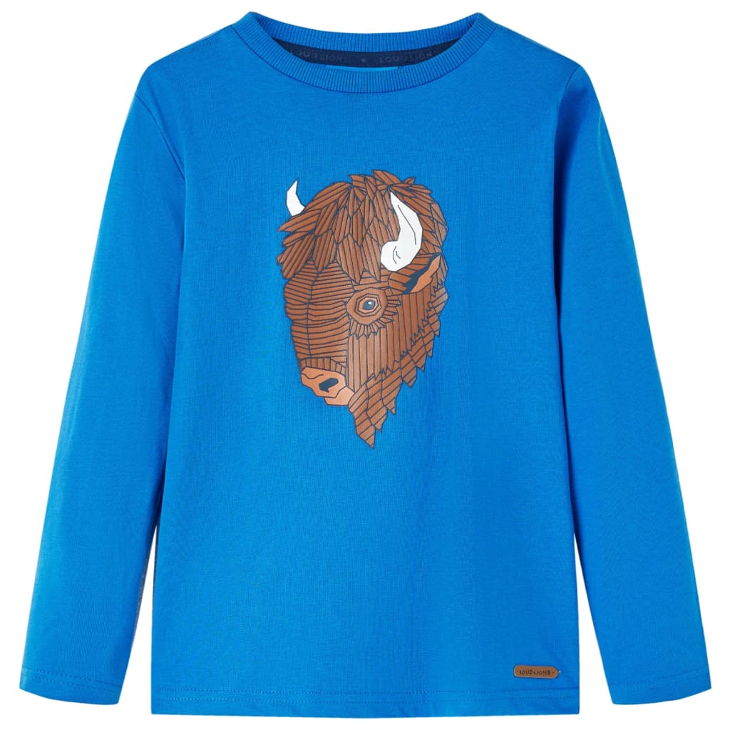 Kinder-Langarmshirt Kobaltblau 140