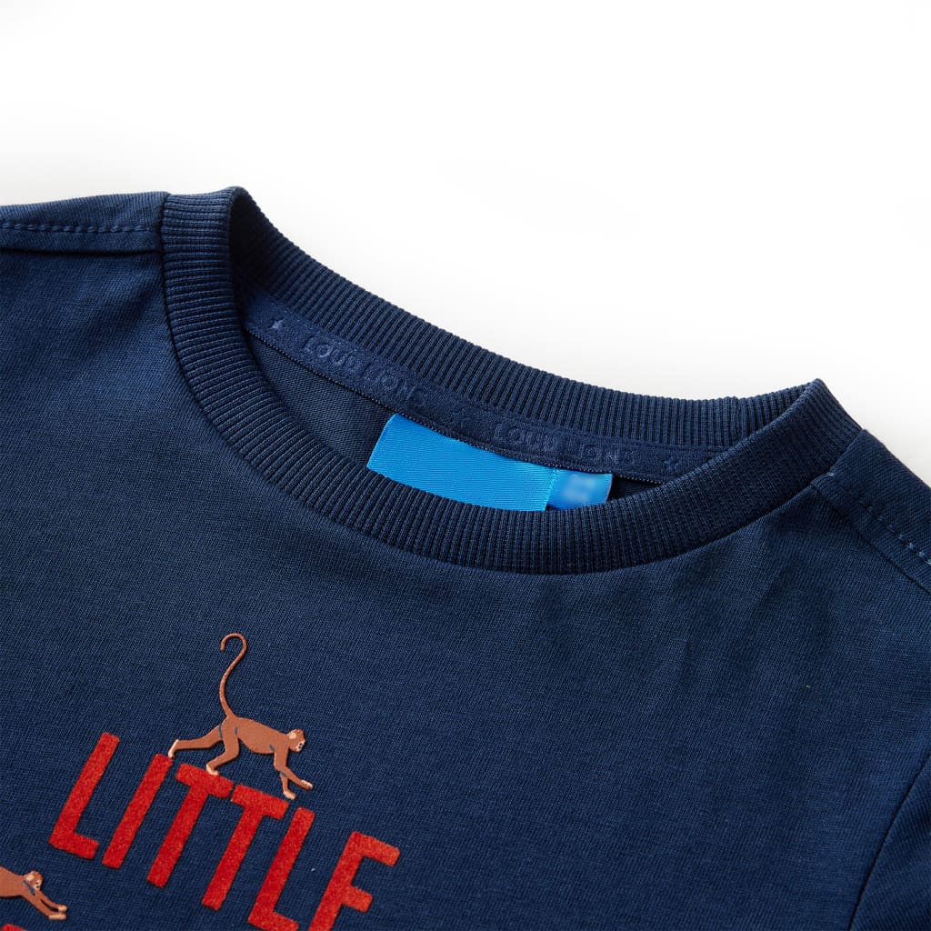 Kinder-Langarmshirt Marineblau 116