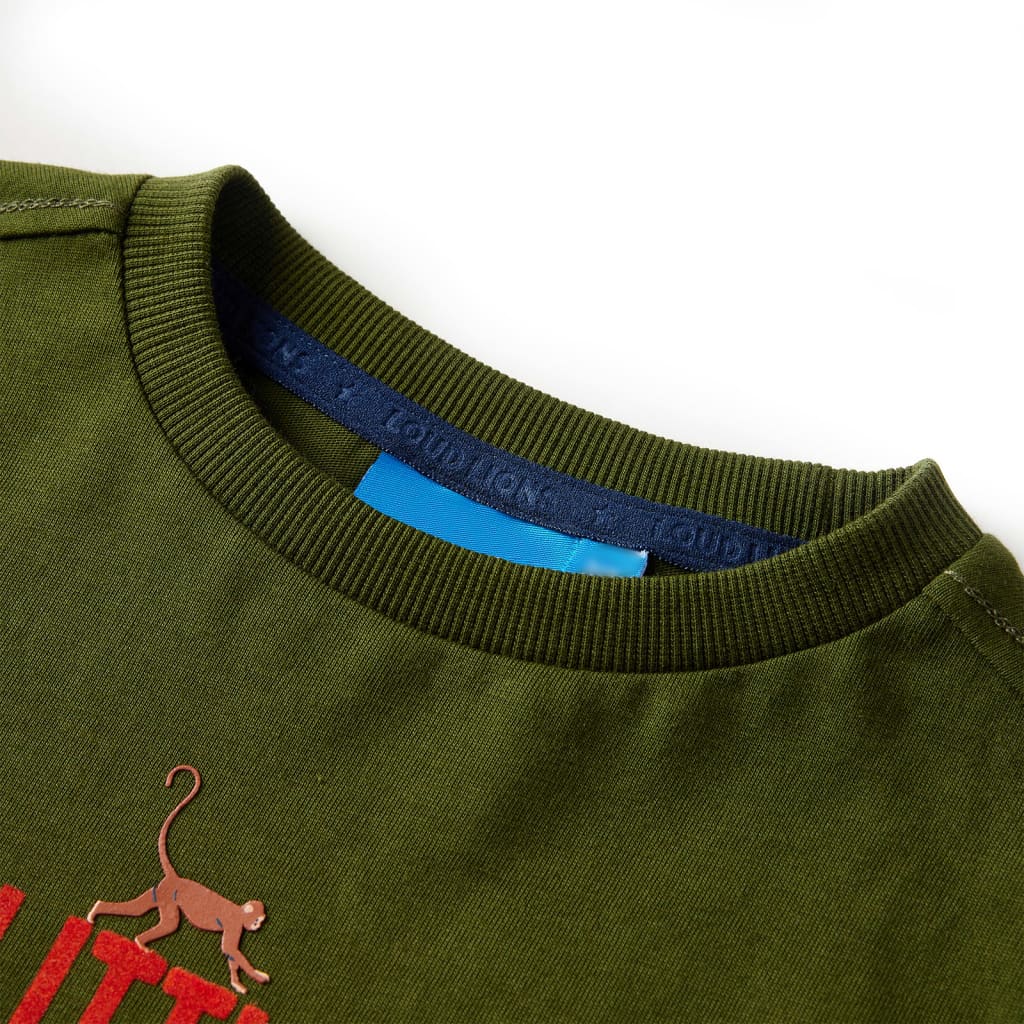 Kinder-Langarmshirt Dunkles Khaki 116