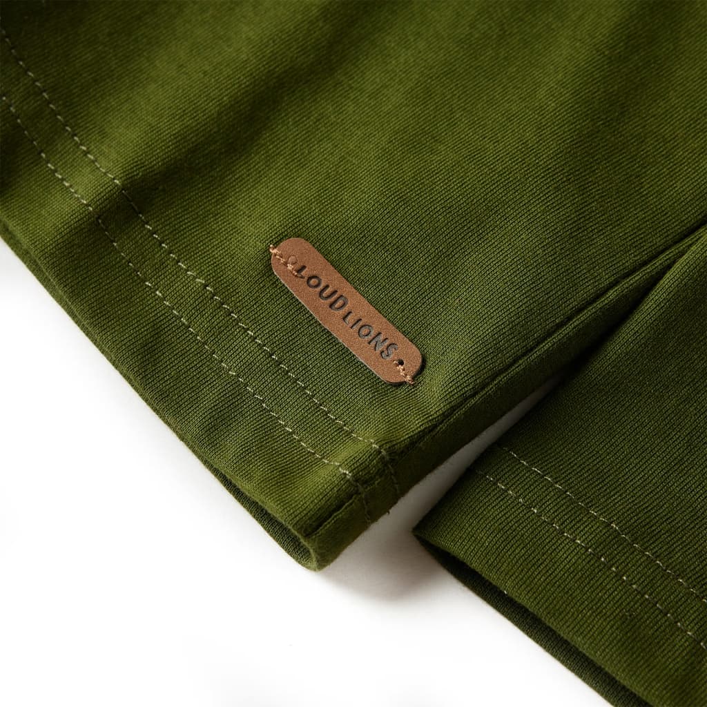 Kinder-Langarmshirt Dunkles Khaki 116