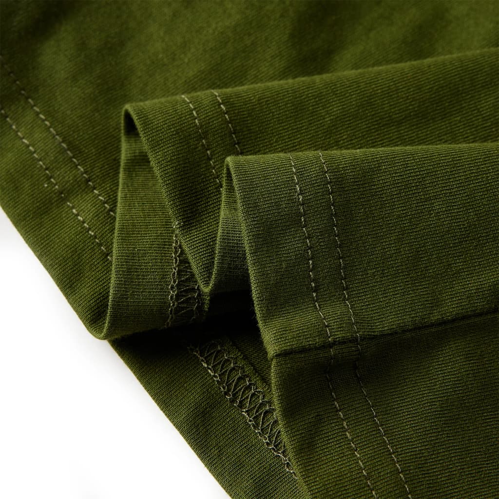 Kinder-Langarmshirt Dunkles Khaki 140