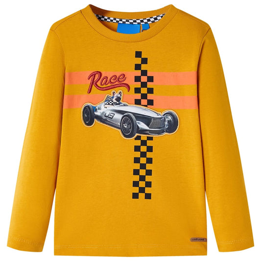 Kinder-Langarmshirt Ocker 140