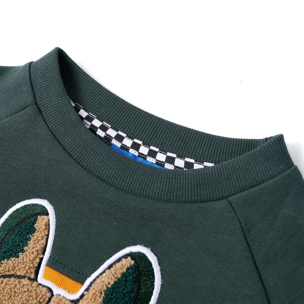 Kinder-Sweatshirt Dunkelgrün 128