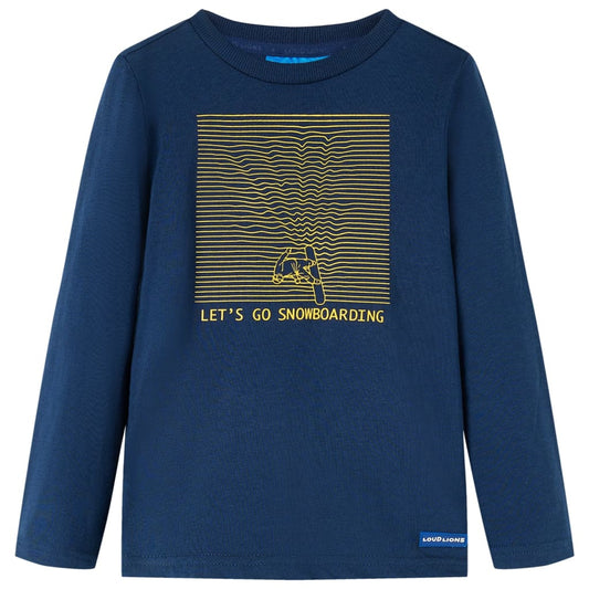 Kinder-Langarmshirt Marineblau 116