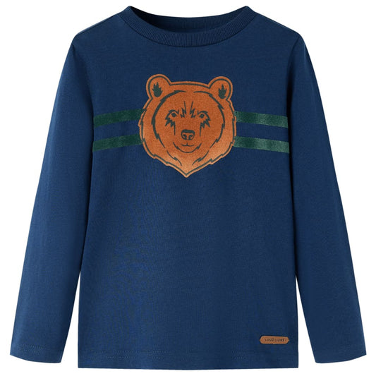 Kinder-Langarmshirt Marineblau 128