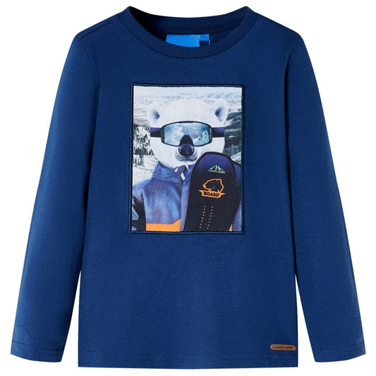 Kinder-Langarmshirt Jeansblau 140