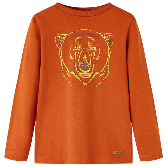 Kinder-Langarmshirt Rostbraun 128