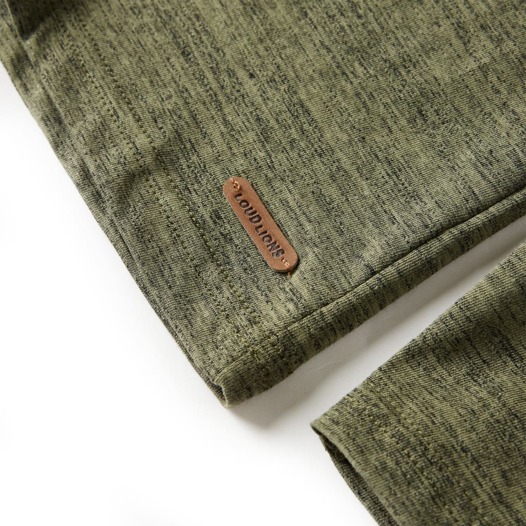 Kinder-Langarmshirt Khaki Melange 104