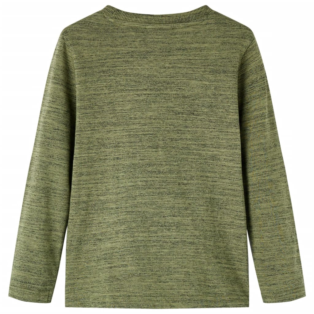 Kinder-Langarmshirt Khaki Melange 116