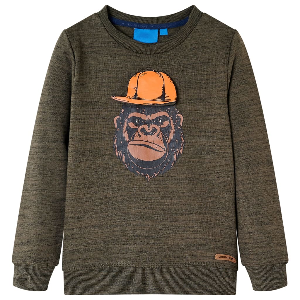 Kinder-Sweatshirt Dunkelkhaki Melange 92