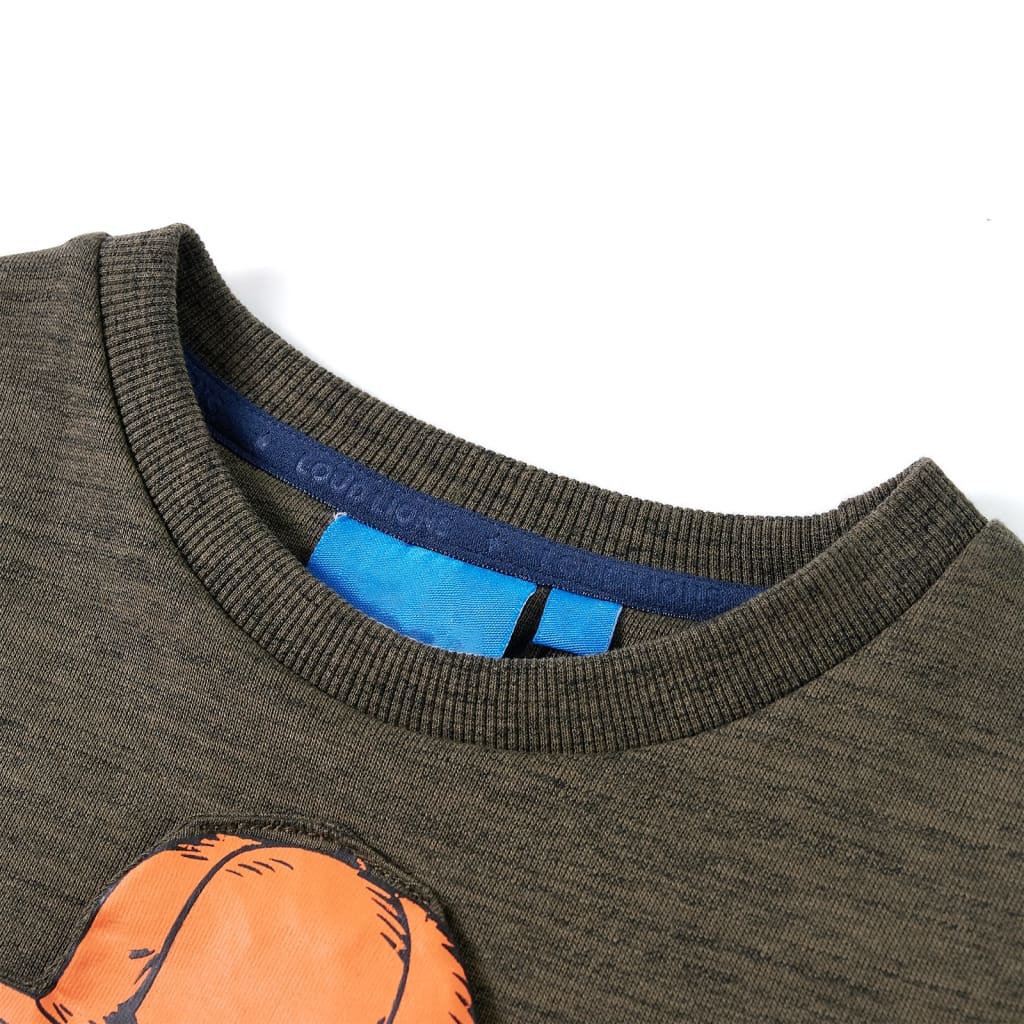 Kinder-Sweatshirt Dunkelkhaki Melange 116