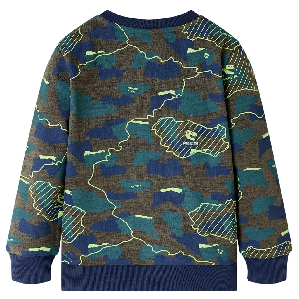 Kinder-Sweatshirt Dunkles Khaki Melange 104