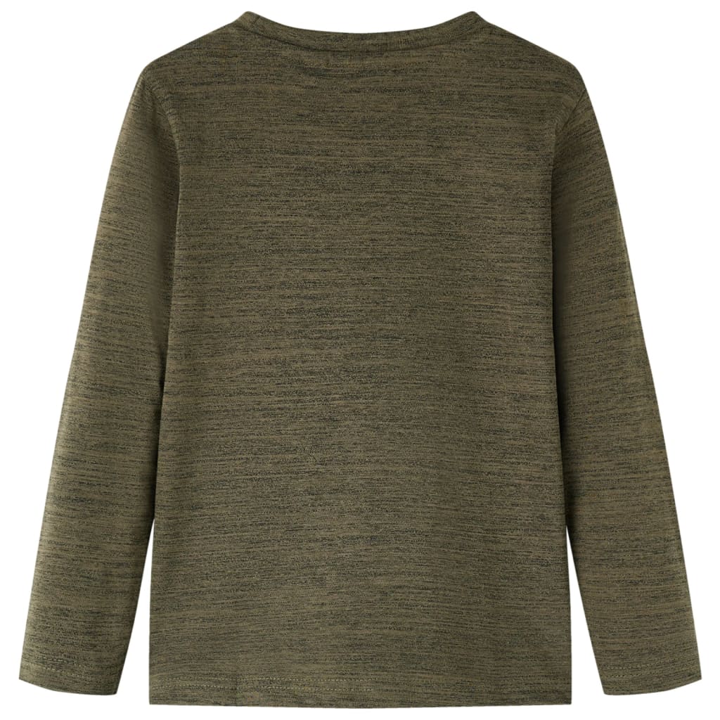 Kinder-Langarmshirt Dunkles Khaki Melange 104