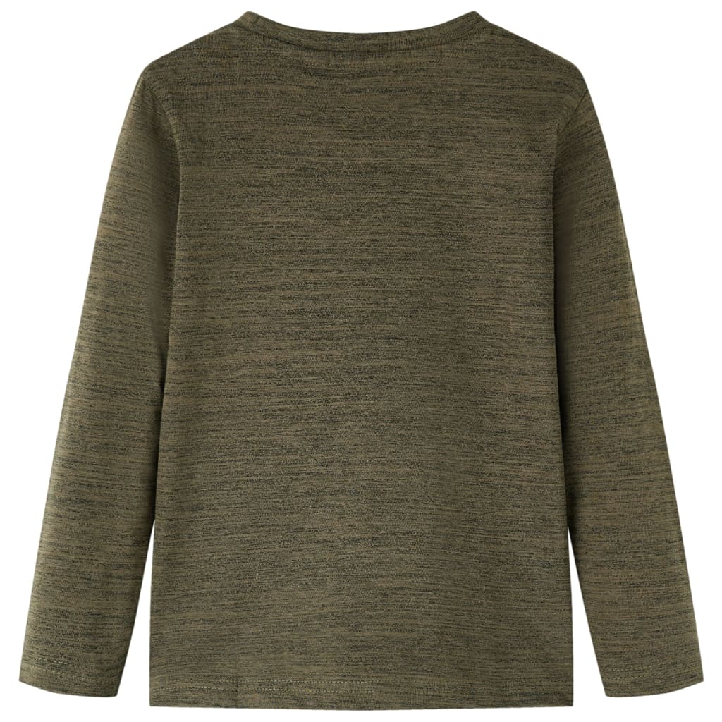 Kinder-Langarmshirt Dunkles Khaki Melange 128