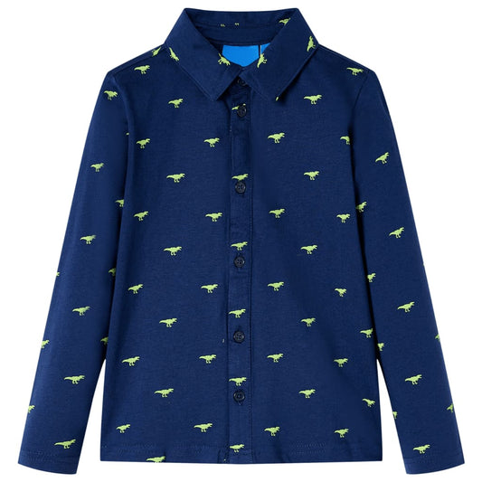 Kinderhemd Marineblau 116