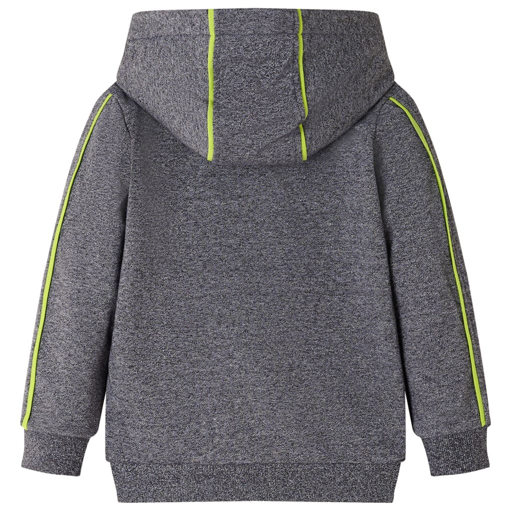 Kinder-Kapuzenpullover mit Reißverschluss Grau Melange 104