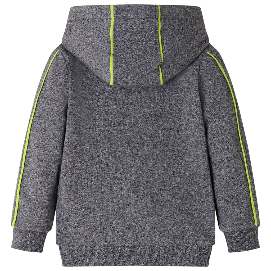 Kinder-Kapuzenpullover mit Reißverschluss Grau Melange 116