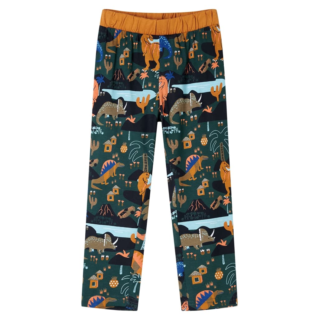Kinderpyjama mit Langen Ärmeln Dunkelgrün 104