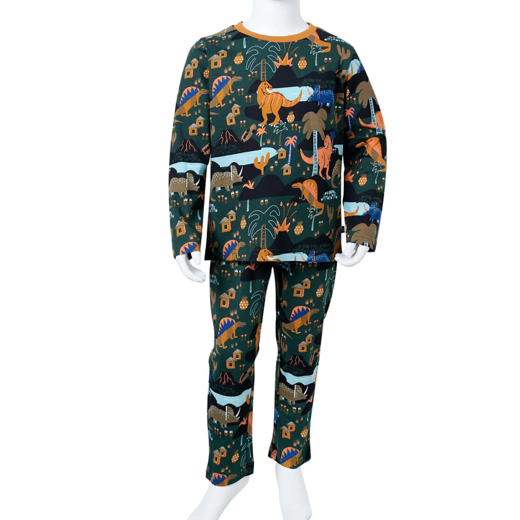 Kinderpyjama mit Langen Ärmeln Dunkelgrün 116