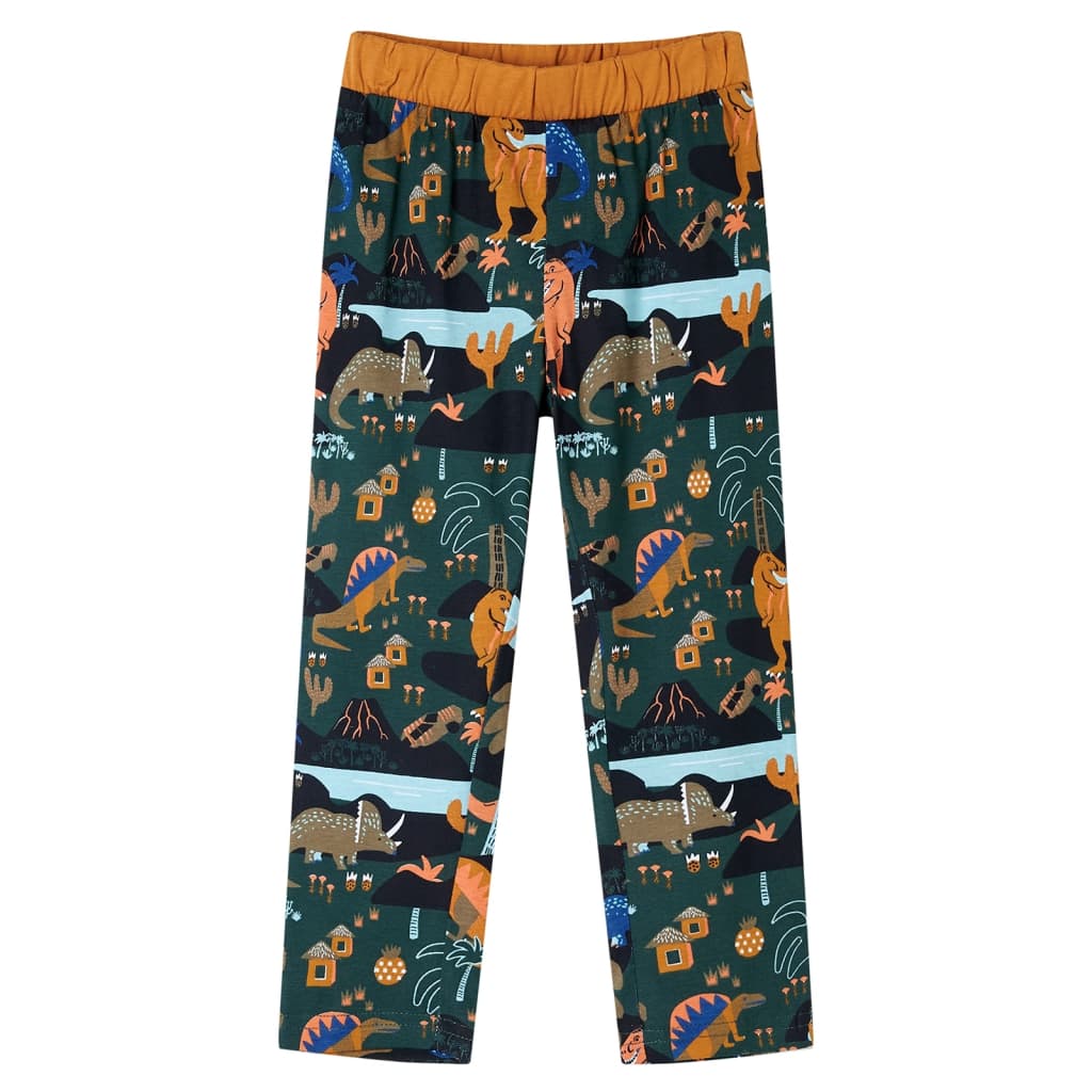 Kinderpyjama mit Langen Ärmeln Dunkelgrün 116