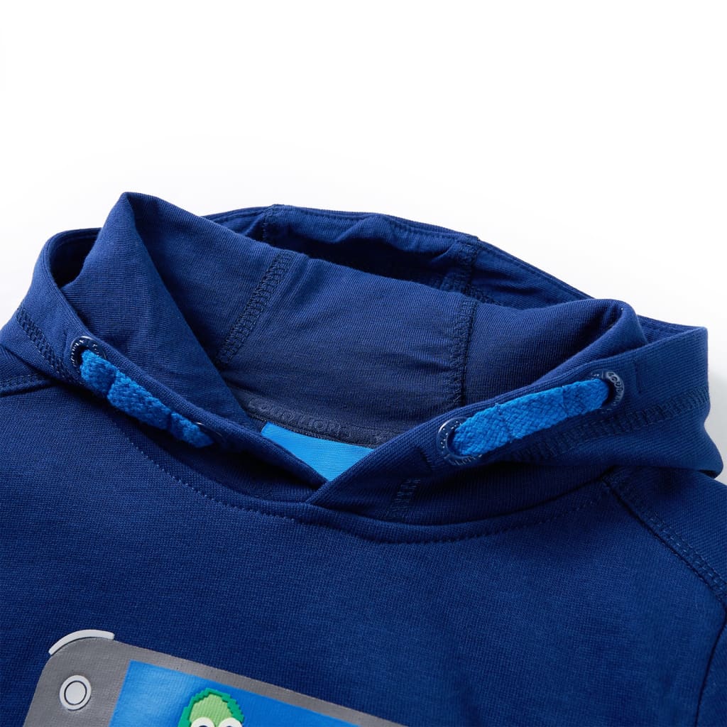 Kinder-Kapuzenpullover Dunkelblau 128