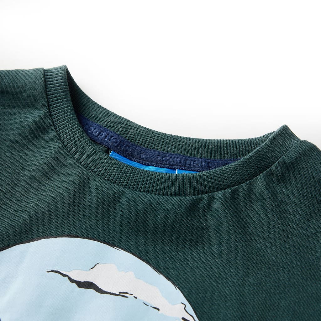 Kinder-Langarmshirt Dunkelgrün 116
