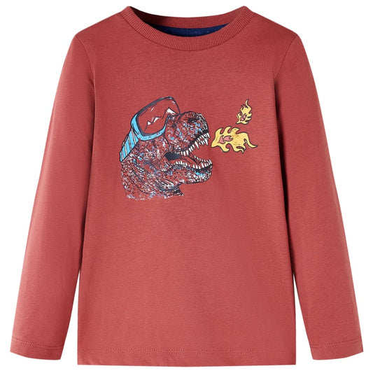 Kinder-Langarmshirt Dunkelrot 140